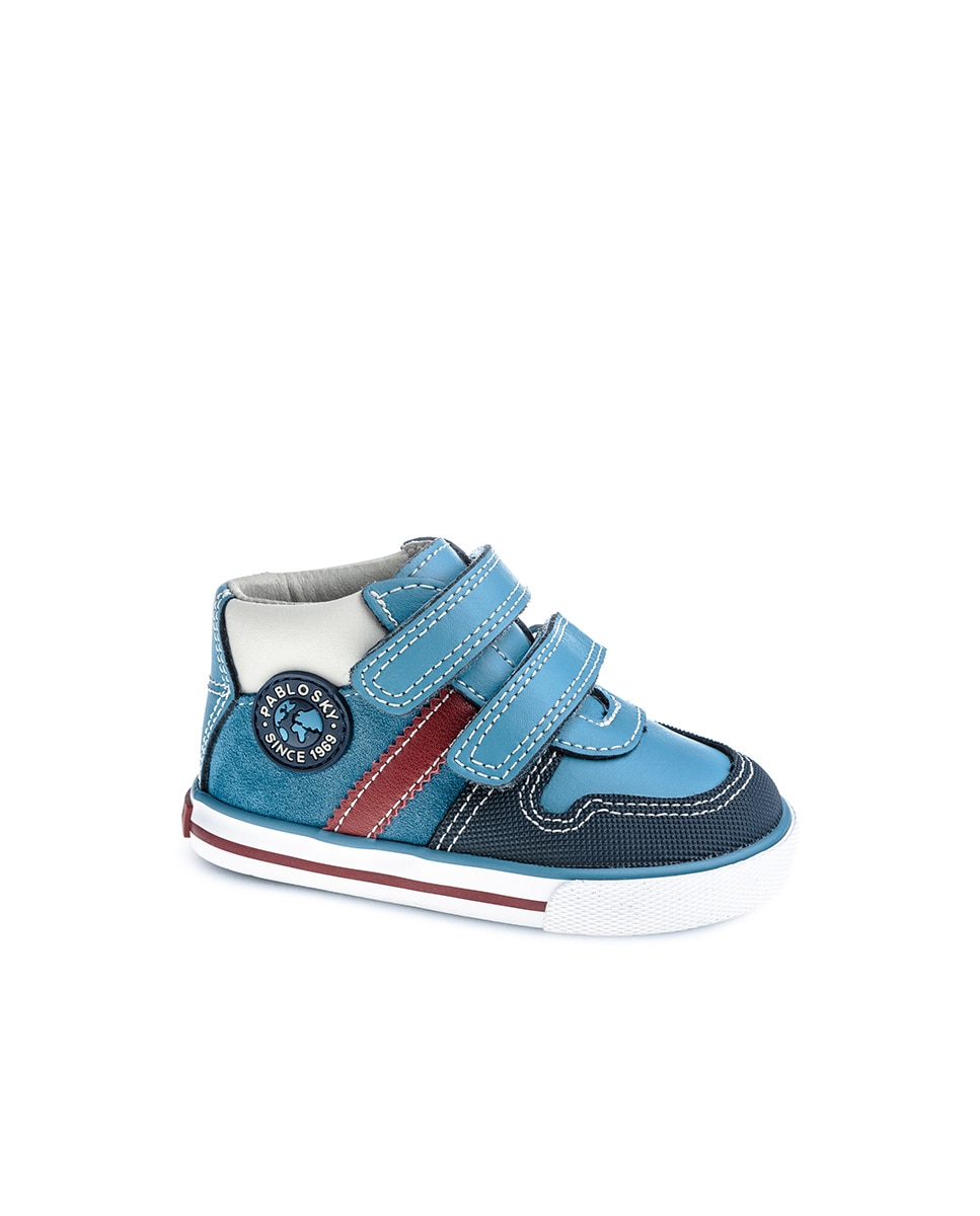Botas para Bebés Pablosky de Pele com Velcro Azul-1