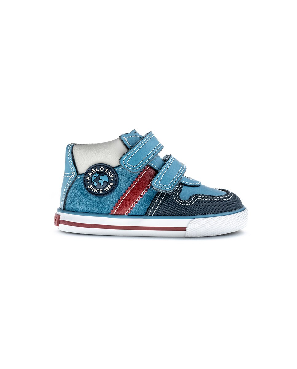 Botas para Bebés Pablosky de Pele com Velcro Azul-7