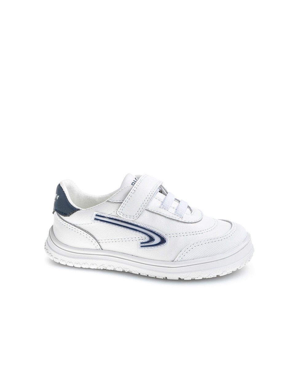 Sapatilhas Infantil Pablosky de Pele com Velcro Azul-1