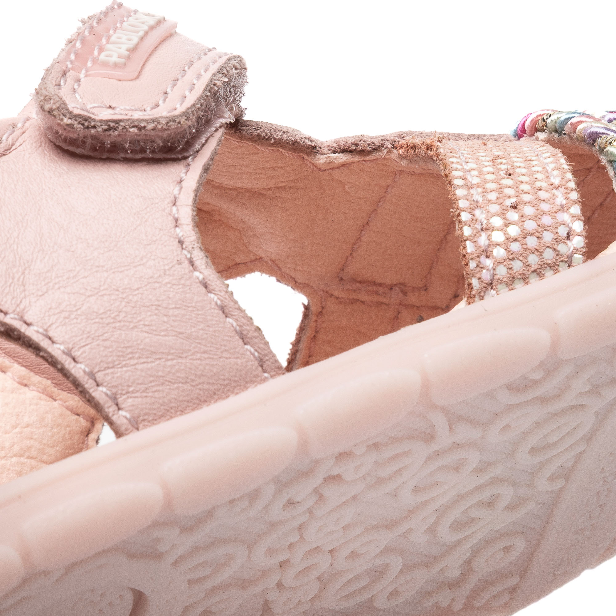 Sandálias para Bebé Barefoot com Velcro Pablosky Rosa-claro-3