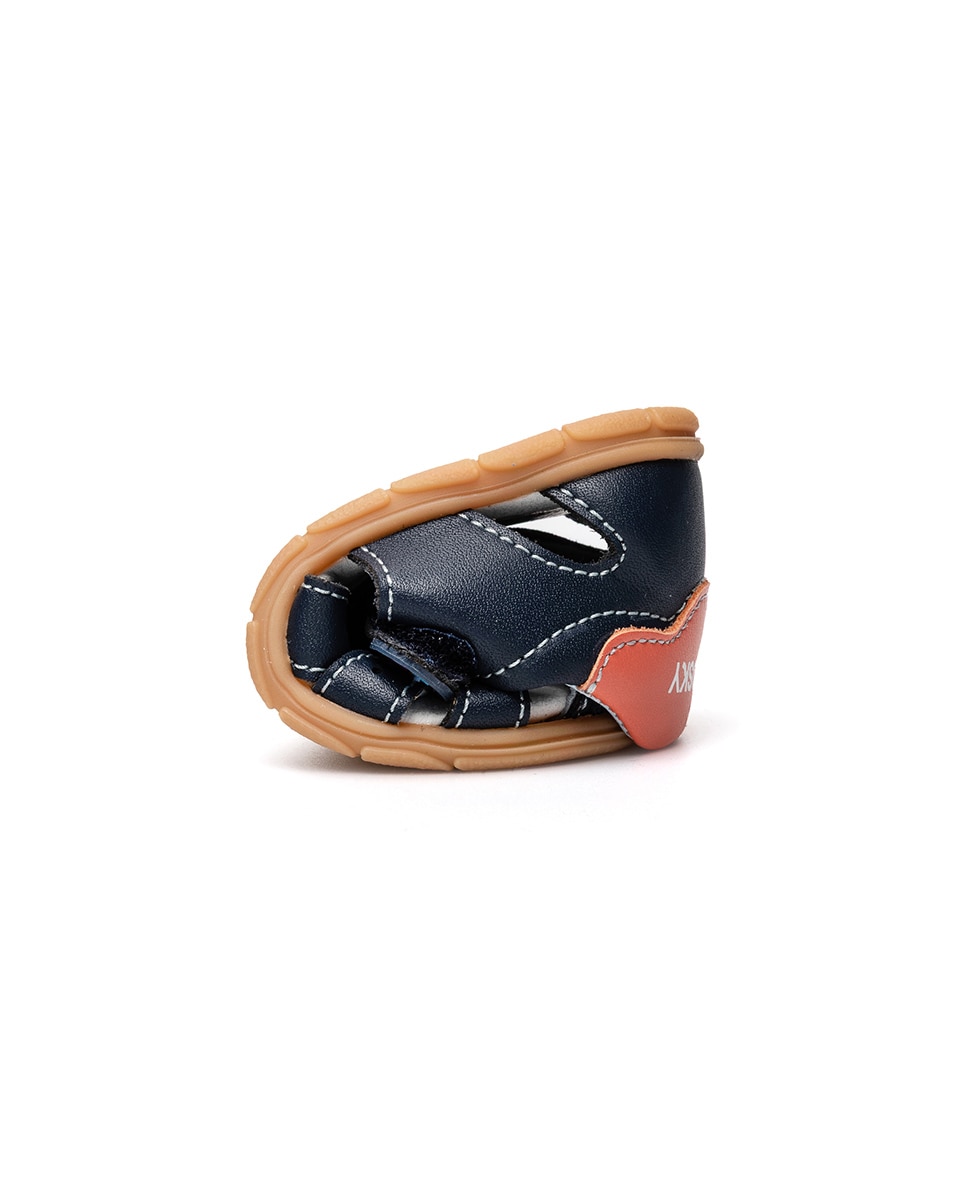 Sandálias para Bebé Barefoot com Velcro Azul-marinho-2