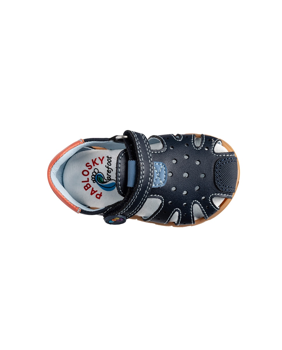 Sandálias para Bebé Barefoot com Velcro Azul-marinho-5