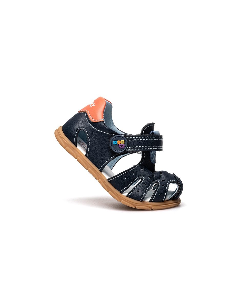 Sandálias para Bebé Barefoot com Velcro Azul-marinho-7