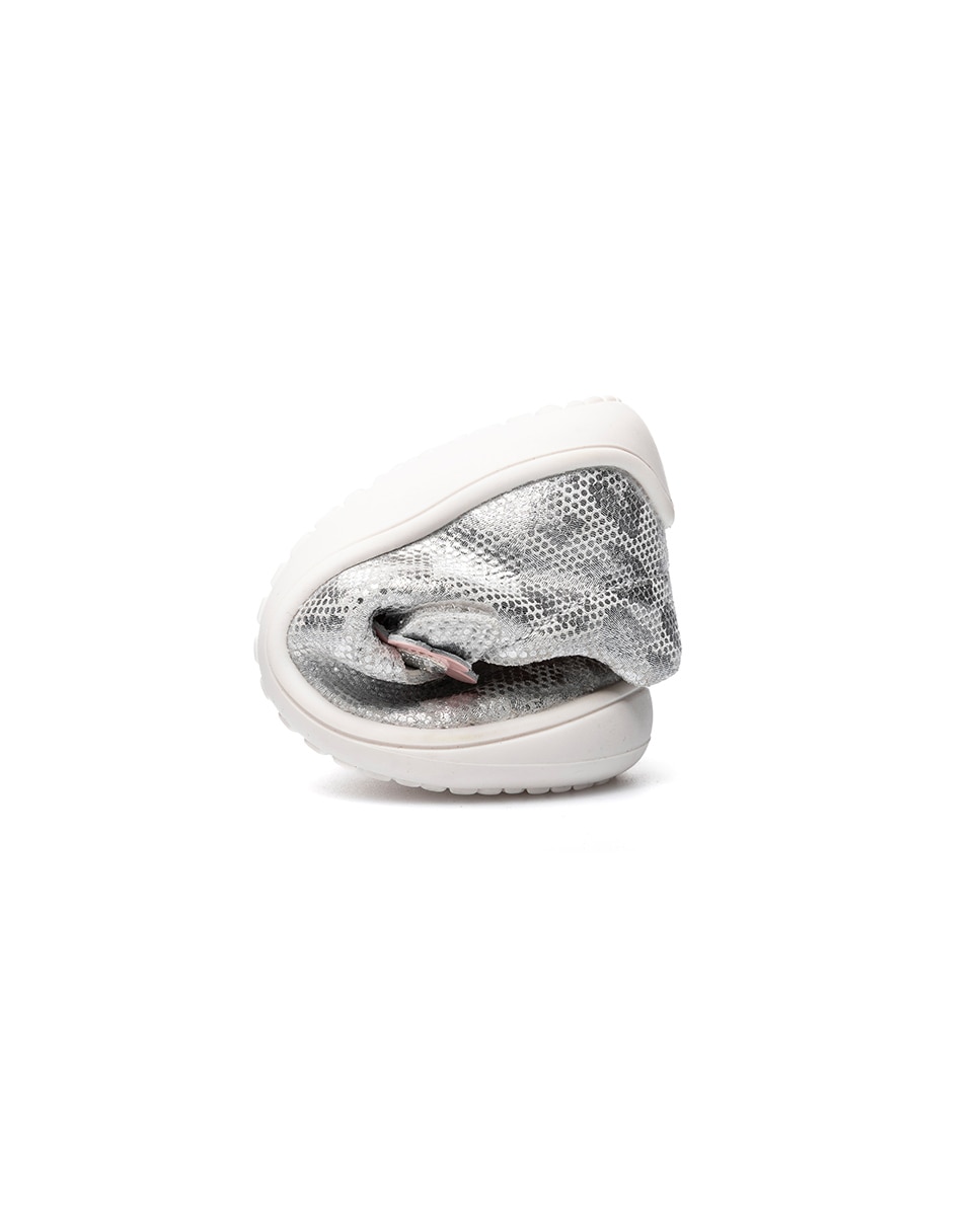 Merceditas para Bebé Barefoot com Velcro Prata-2
