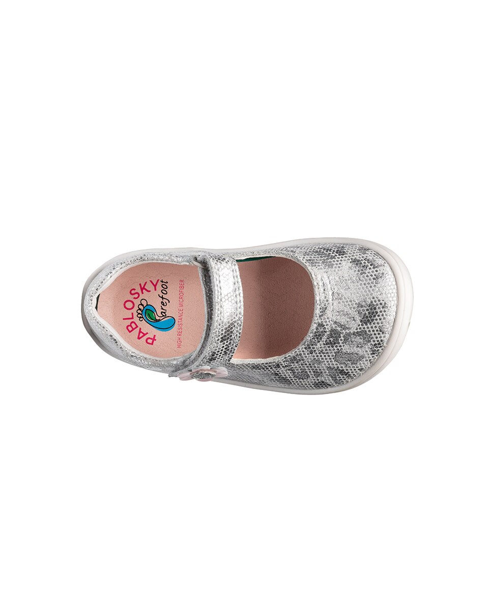 Merceditas para Bebé Barefoot com Velcro Prata-5