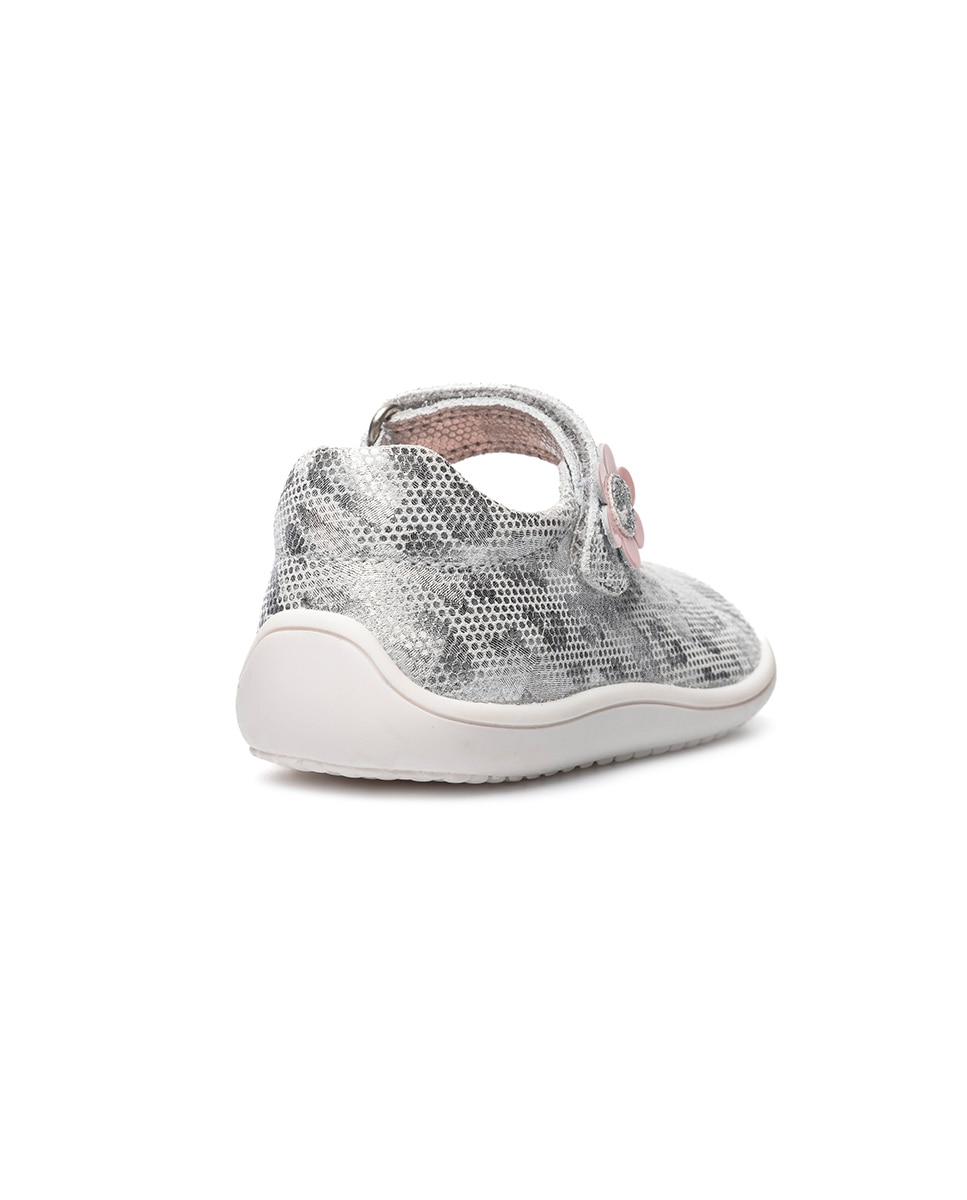 Merceditas para Bebé Barefoot com Velcro Prata-6