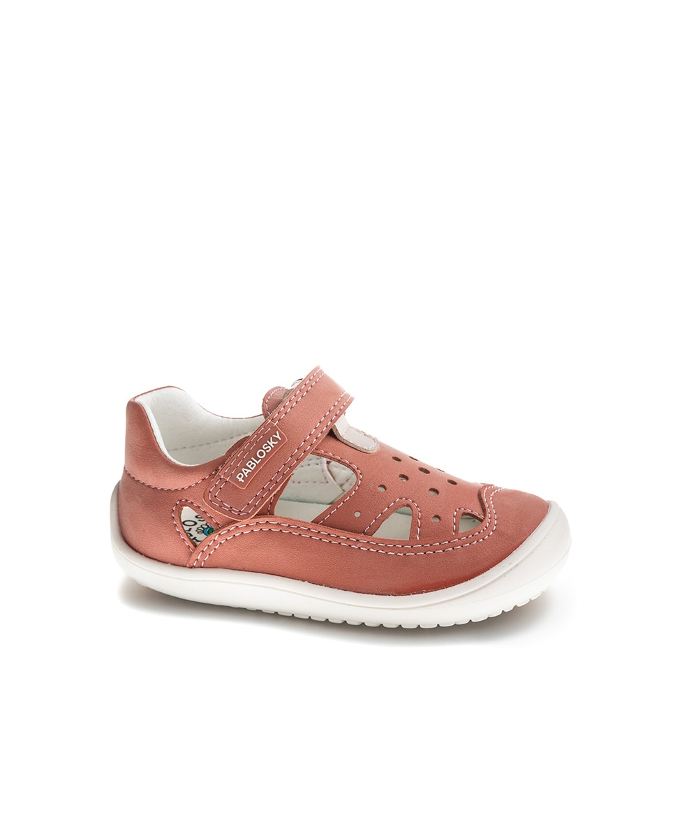 Sandálias para Bebé Barefoot com Velcro Pablosky Rosa-claro-1