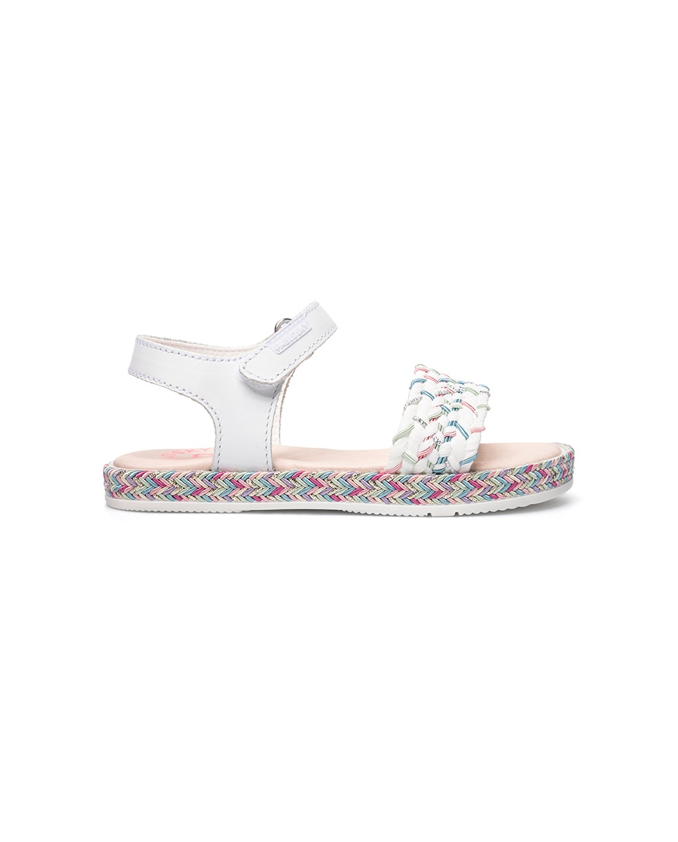 Sandálias Abertas Infantil com Velcro Pablosky Branco-8