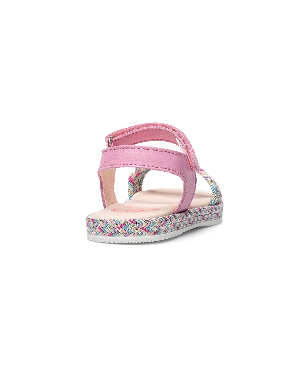 Sandálias Abertas Infantil com Velcro Pablosky Rosa-6