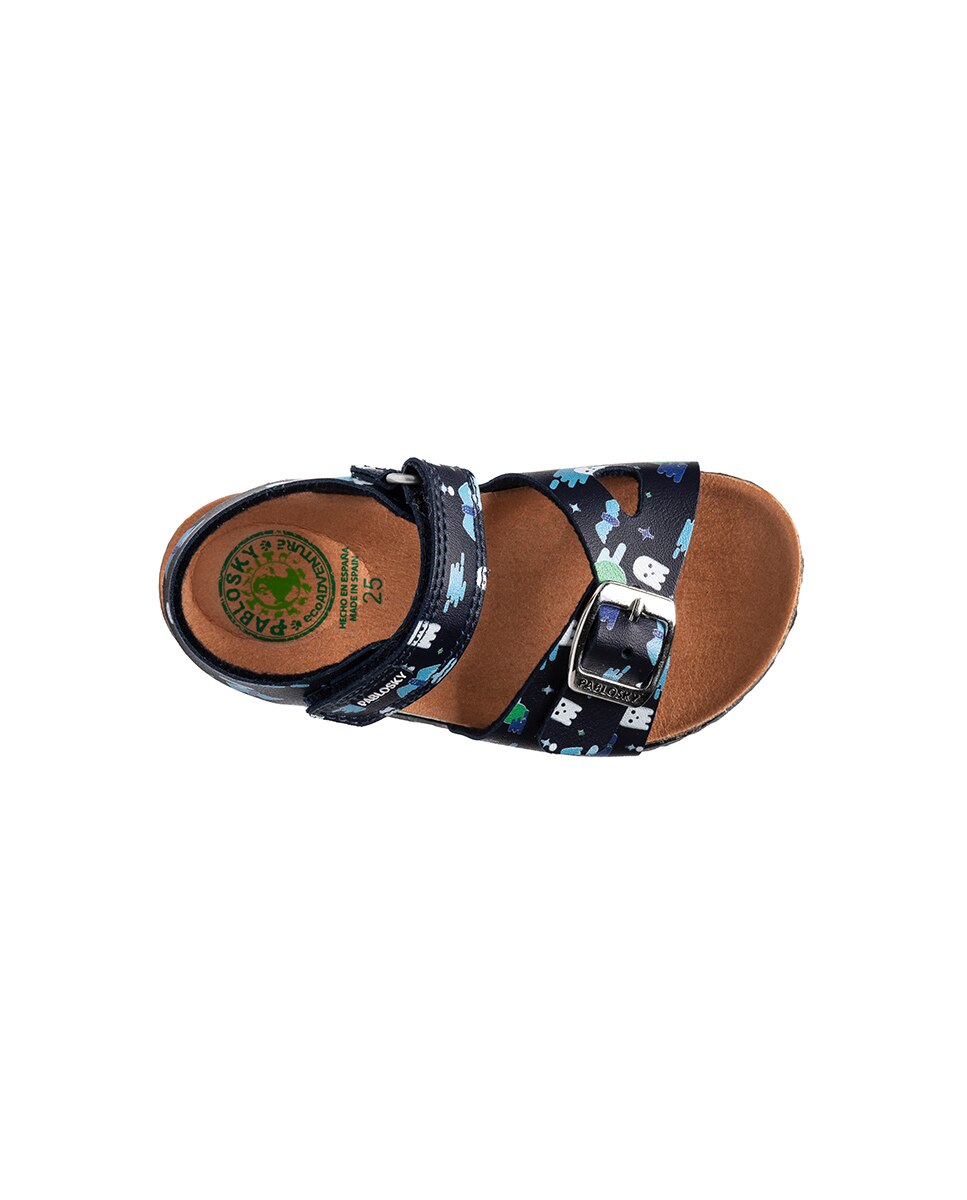 Sandálias Abertas Infantil com Velcro Azul-marinho-3