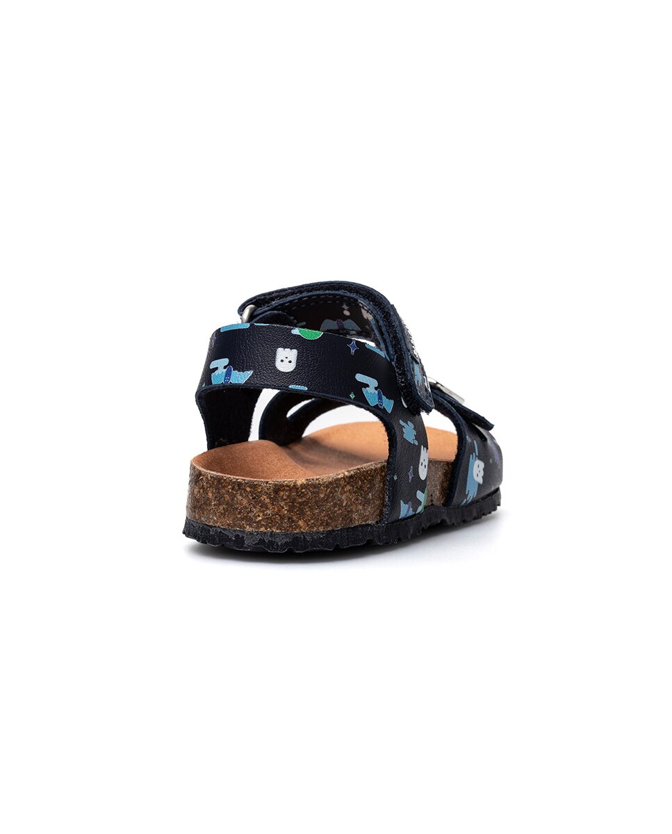 Sandálias Abertas Infantil com Velcro Azul-marinho-5