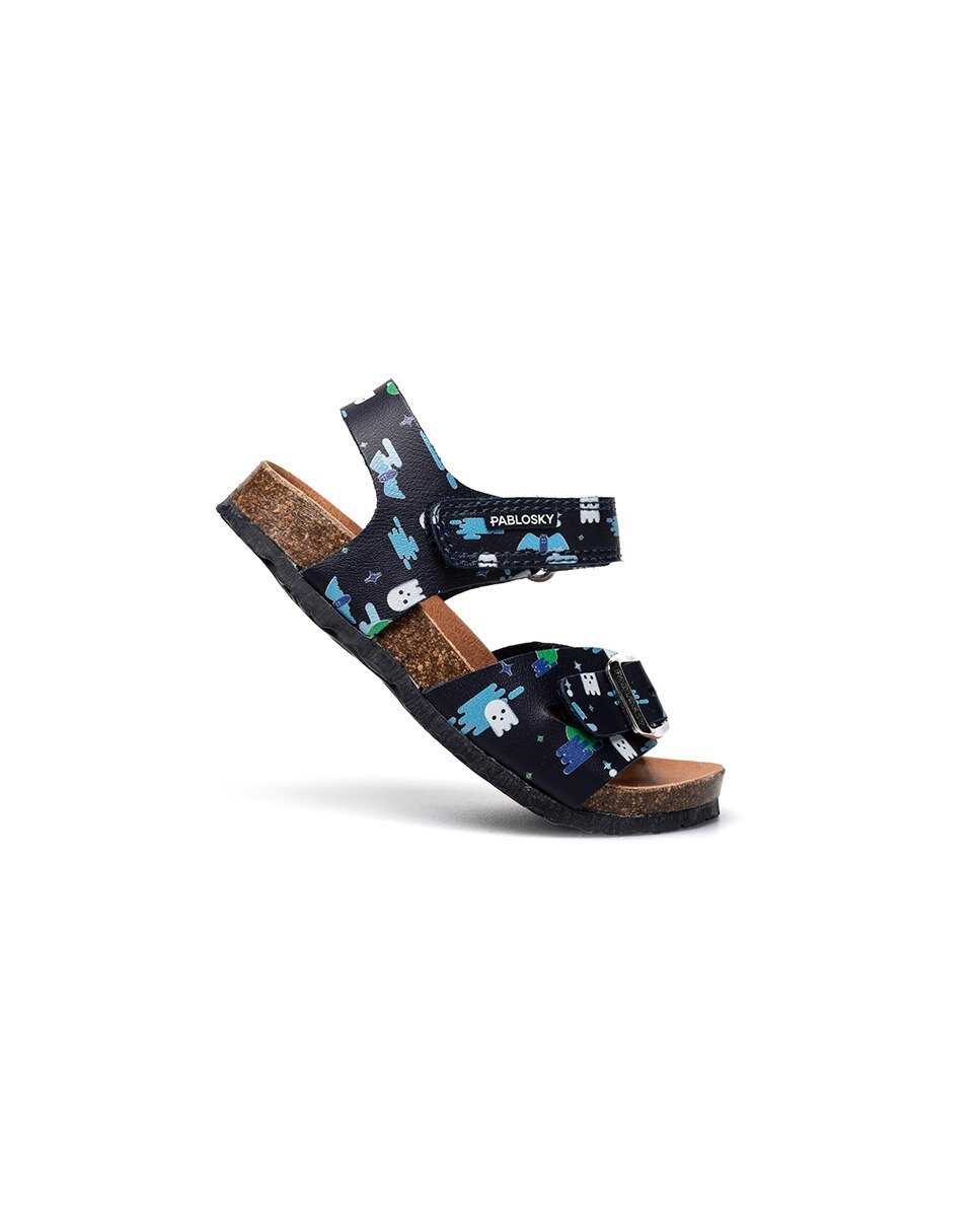 Sandálias Abertas Infantil com Velcro Azul-marinho-6