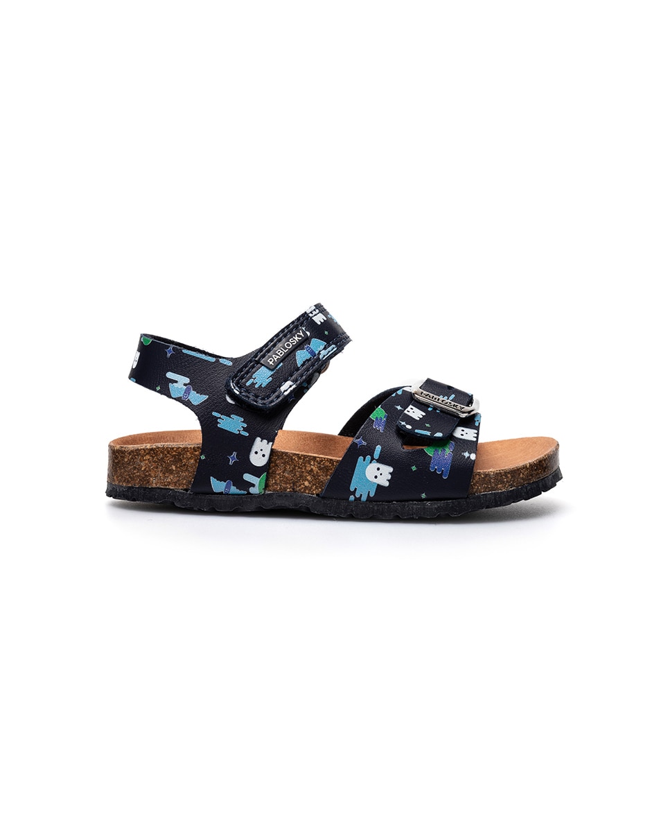 Sandálias Abertas Infantil com Velcro Azul-marinho-7