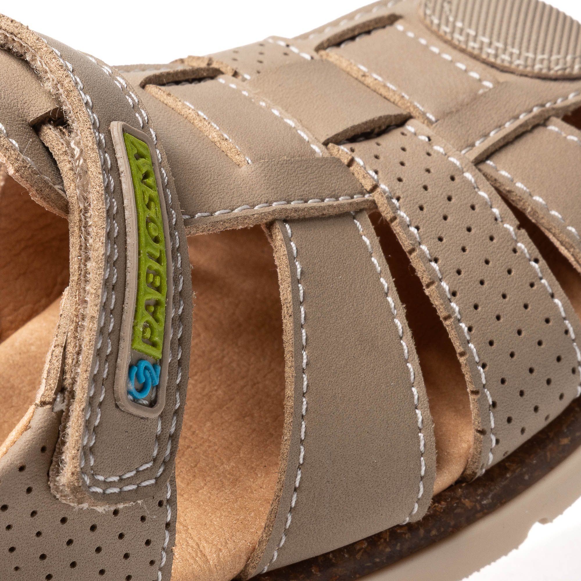 Sandálias Fechadas Infantil com Velcro Pablosky Bege-3
