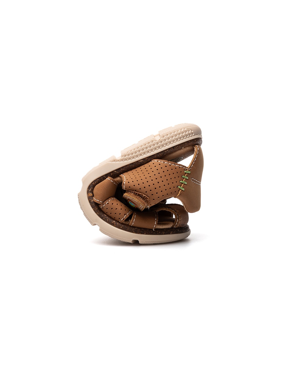 Sandálias Fechadas Infantil com Velcro Castanho-claro-2