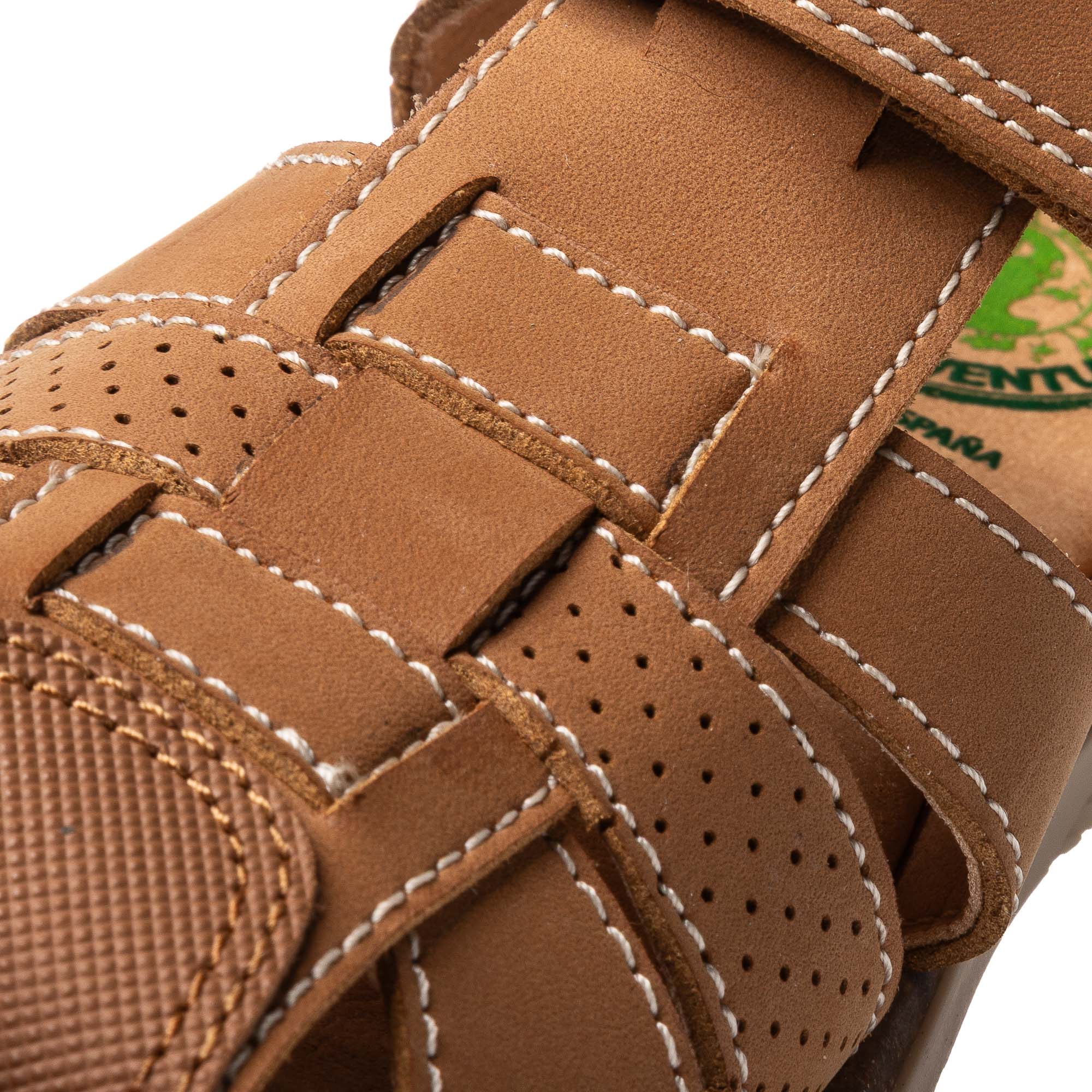 Sandálias Fechadas Infantil com Velcro Castanho-claro-3