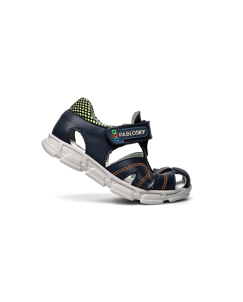 Sandálias Fechadas Infantil com Velcro Azul-marinho-7