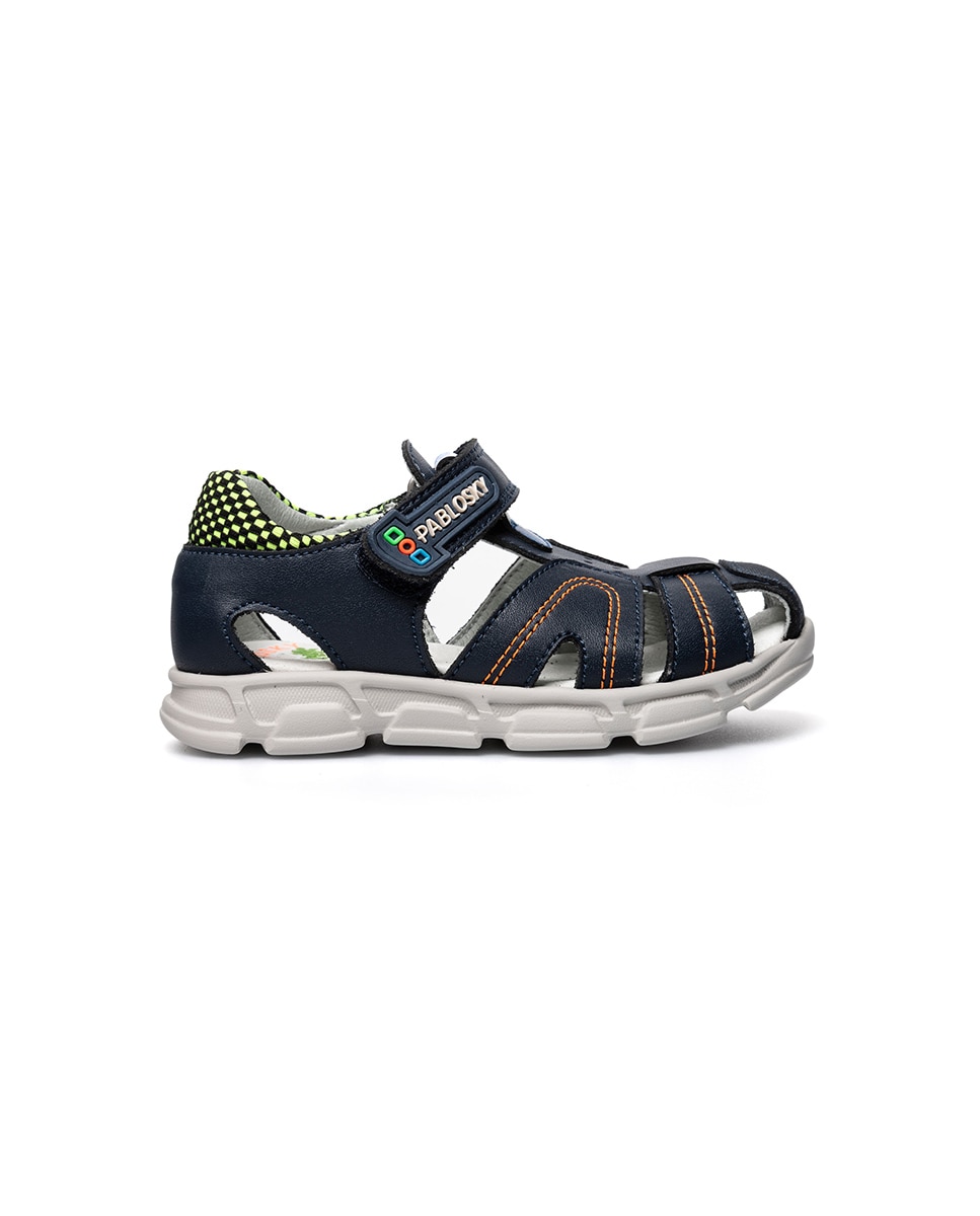 Sandálias Fechadas Infantil com Velcro Azul-marinho-8