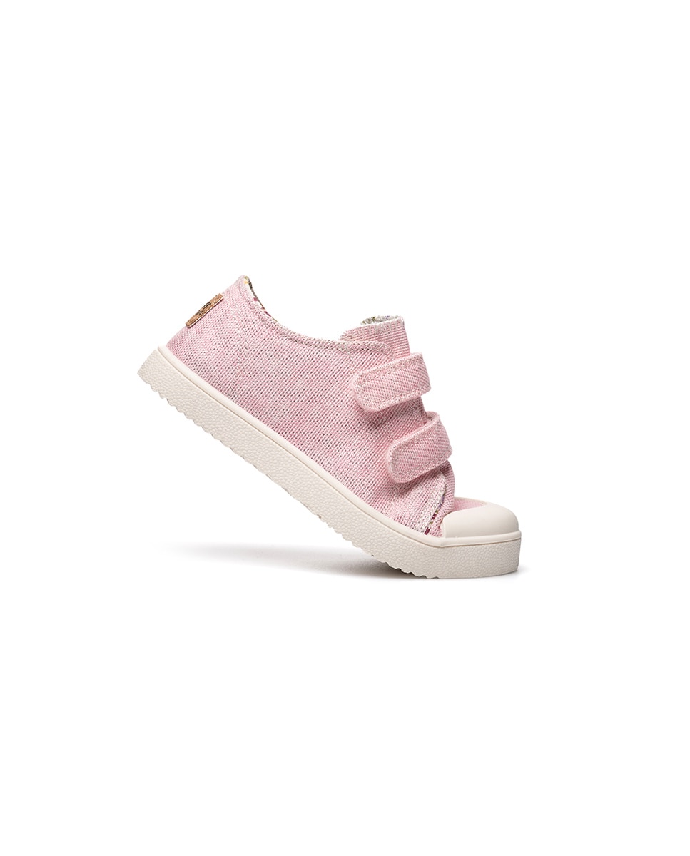 Sapatilhas de Lona Infantil Barefoot com Velcro Pablosky Rosa-claro-7