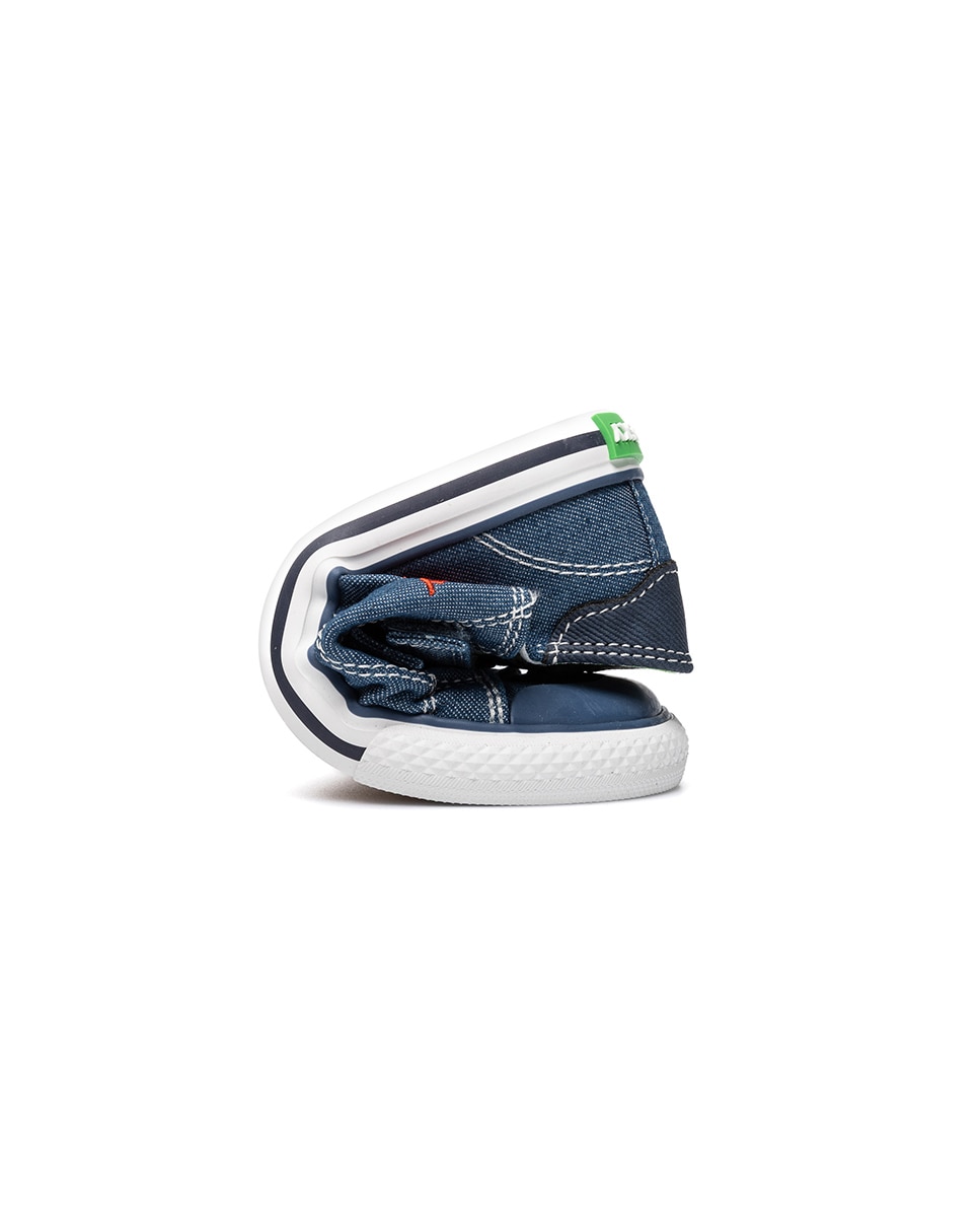 Sapatilhas de Lona Infantil Barefoot com Velcro Pablosky Azul-2