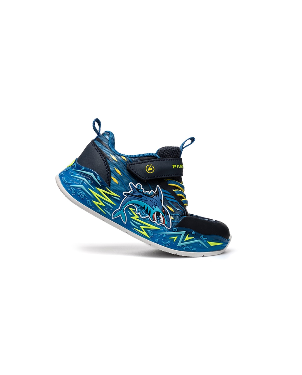Sapatilhas Desportivas Infantil Pablosky com Velcro Azul-5