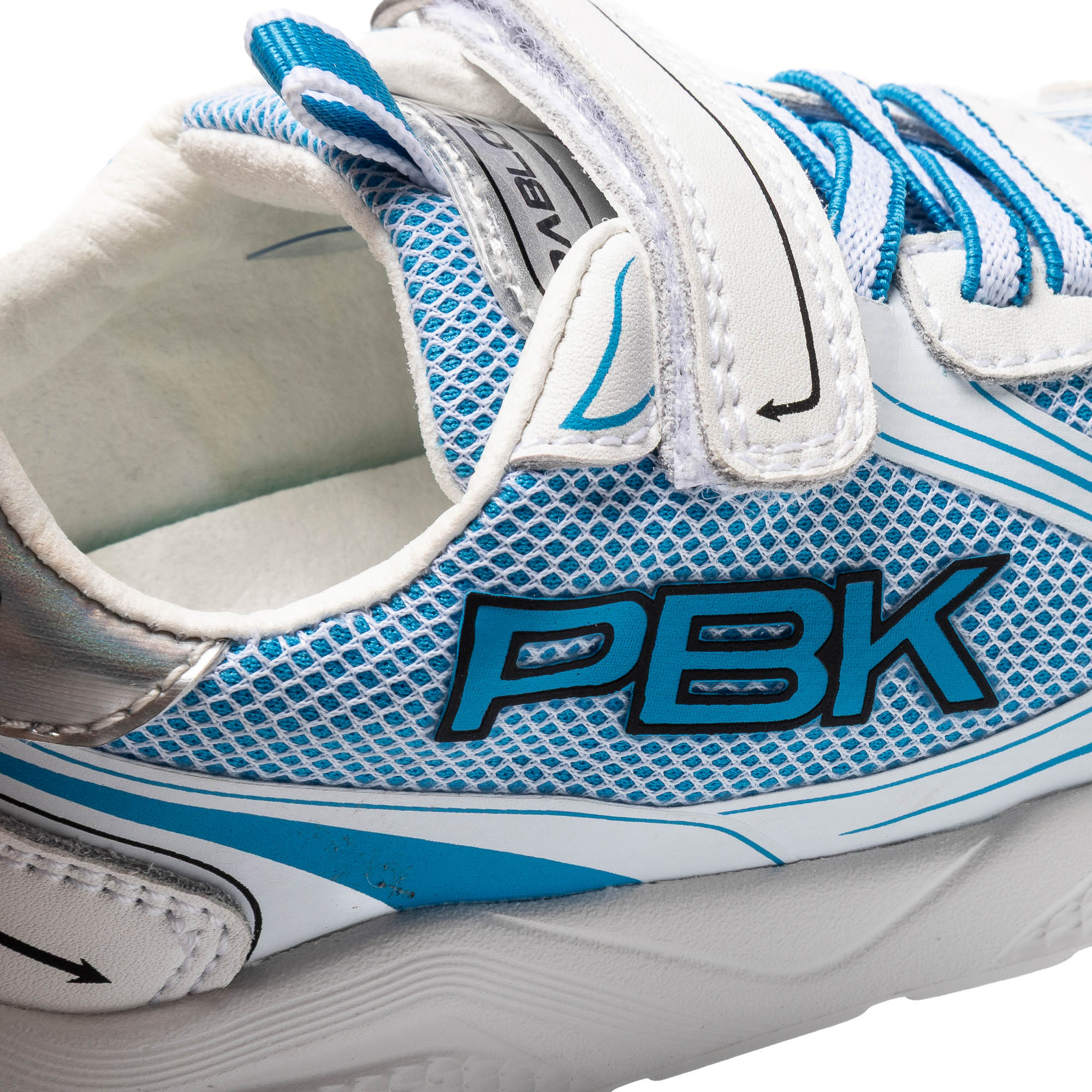 Sapatilhas Desportivas Infantil Pablosky Barefoot de Pele com Velcro Branco / Azul-3