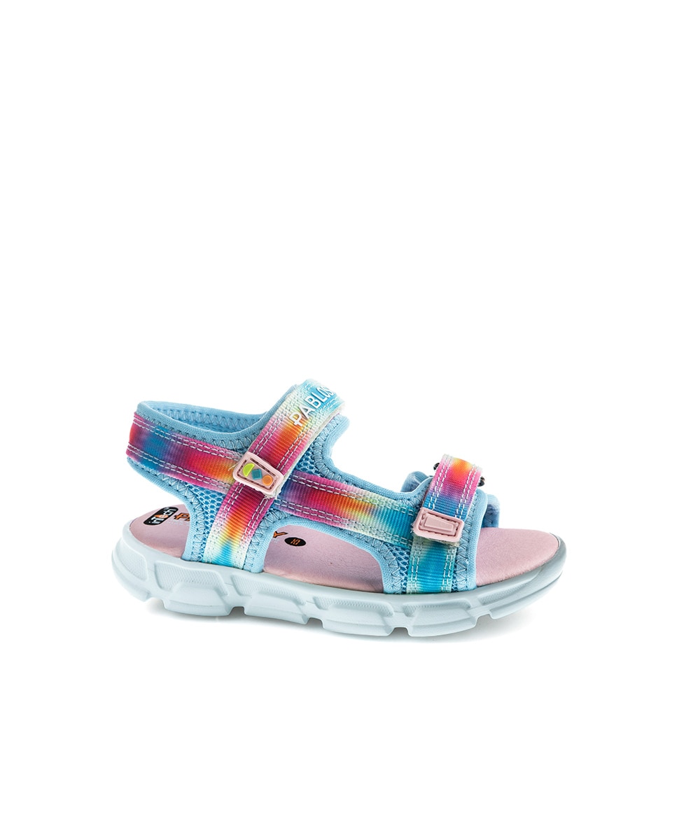Sandálias Abertas Infantil com Velcro Pablosky Azul-celeste-1