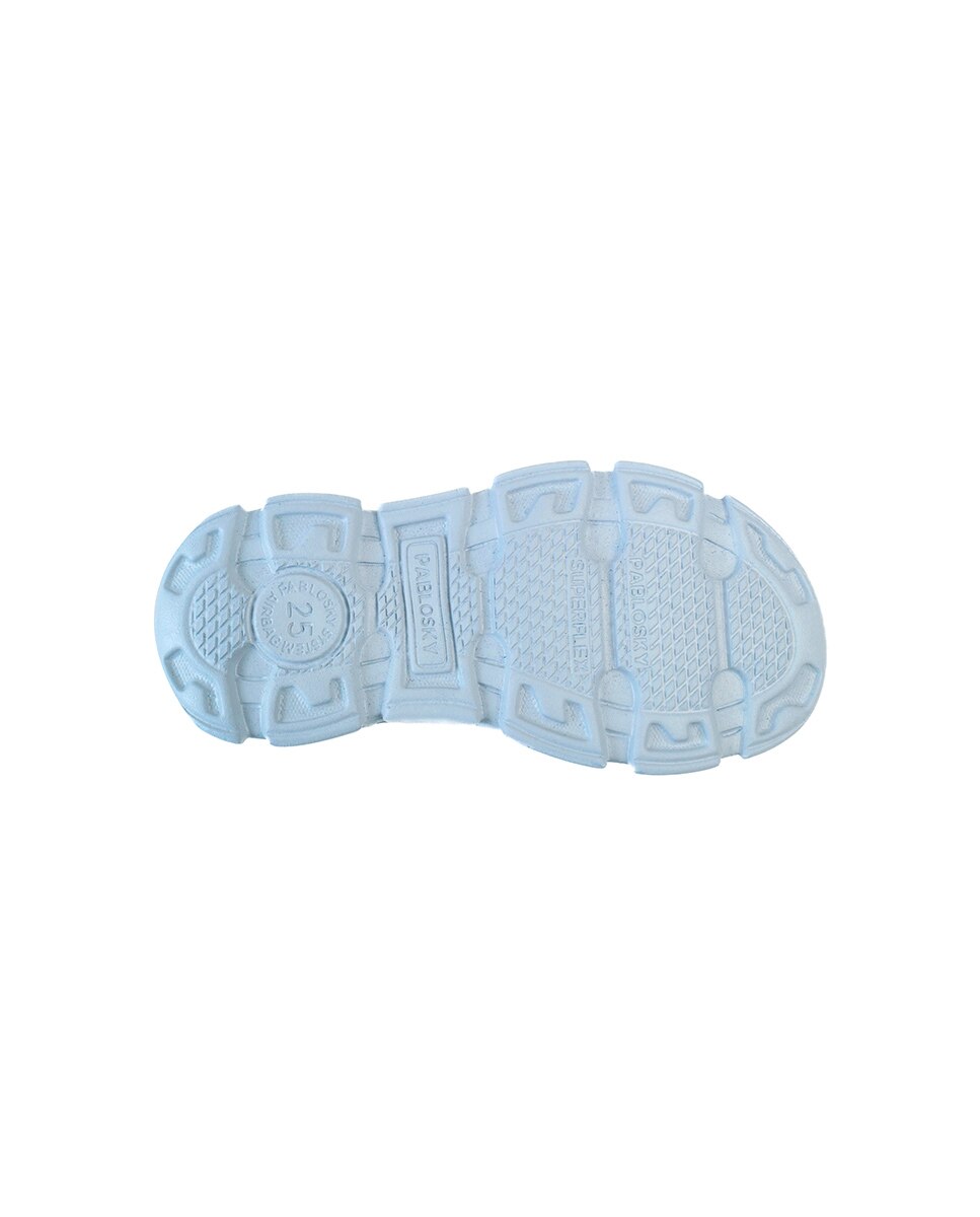 Sandálias Abertas Infantil com Velcro Pablosky Azul-celeste-4