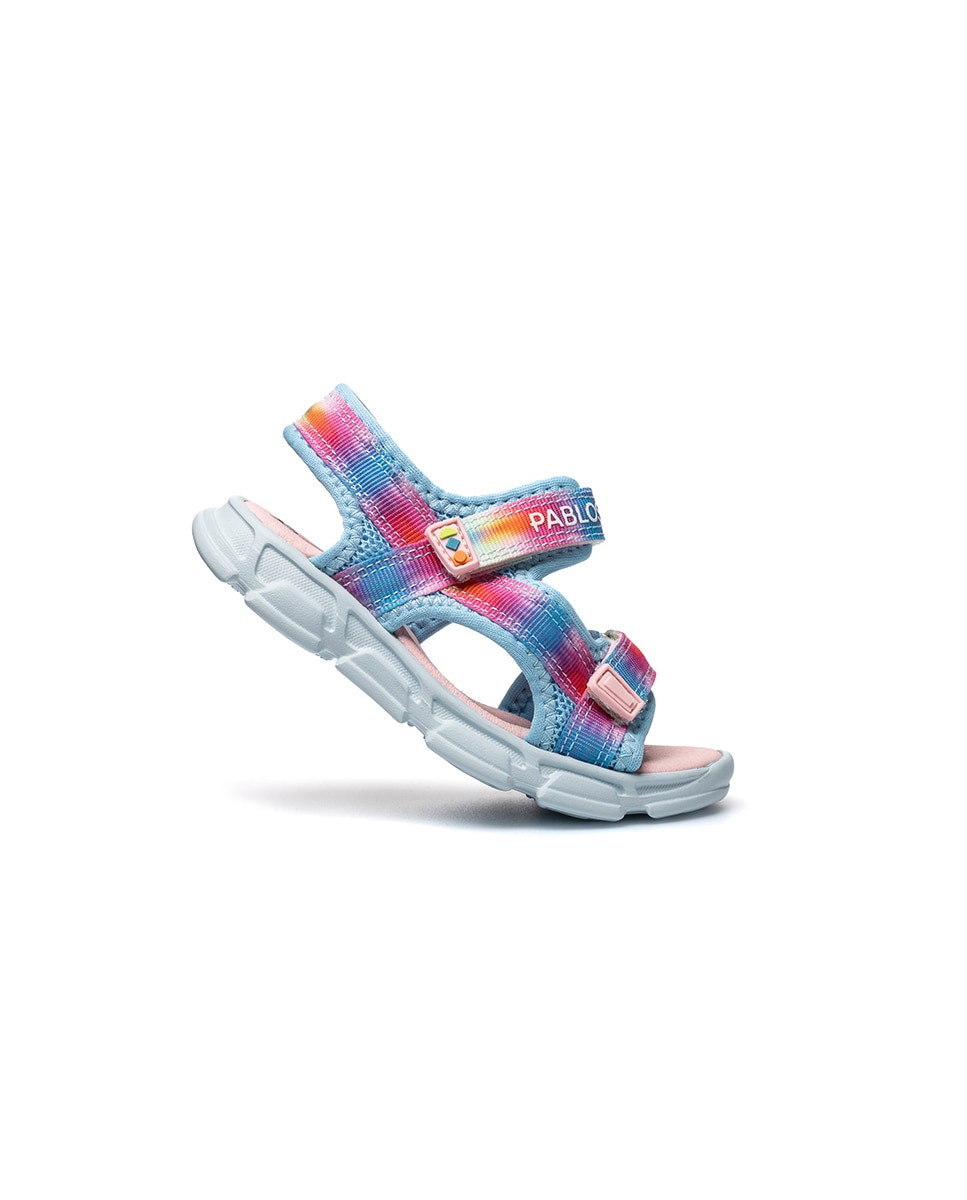 Sandálias Abertas Infantil com Velcro Pablosky Azul-celeste-7