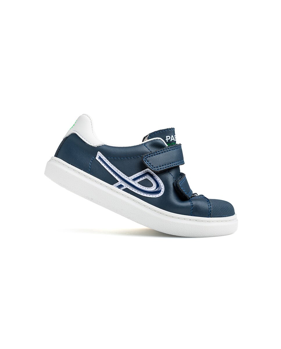 Sapatilhas Desportivas Infantil Pablosky de Pele com Velcro Azul-8