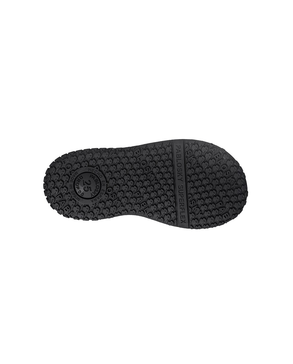 Sapatos de Presilha Infantil Pablosky Barefoot de Pele com Velcro para a Escola Azul-4