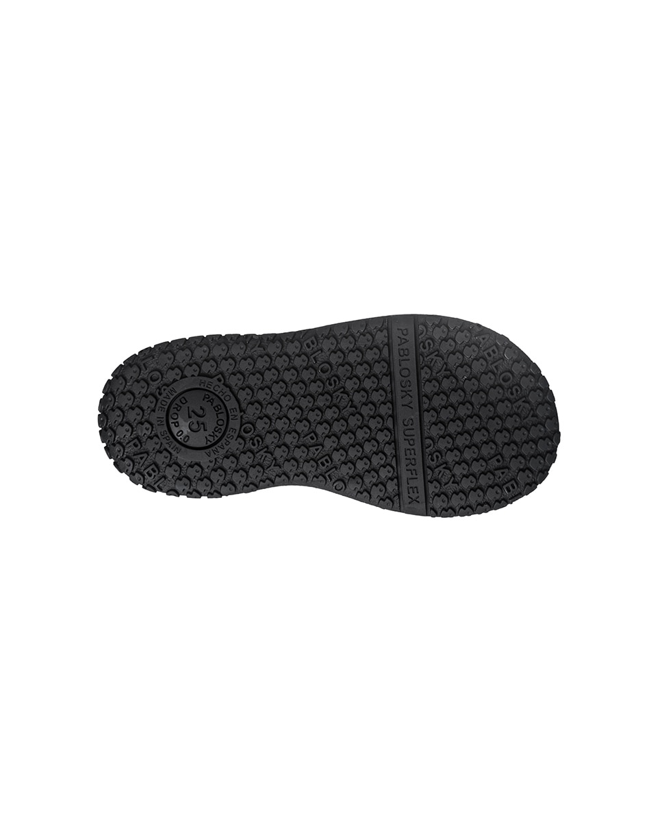 Mocassins Infantil Pablosky Barefoot com Velcro para a Escola Preto-4