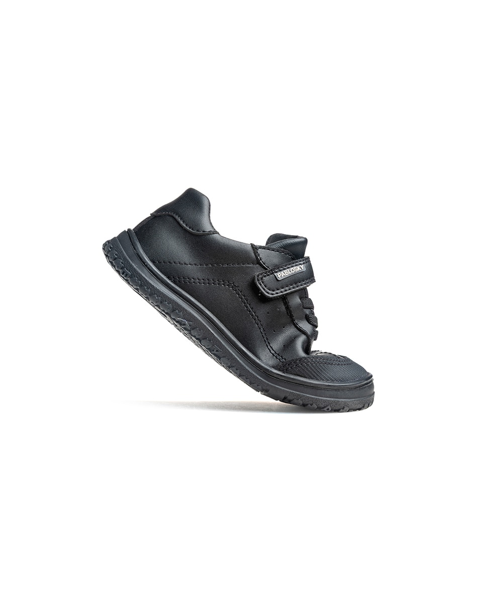 Mocassins Infantil Pablosky Barefoot com Velcro para a Escola Preto-8