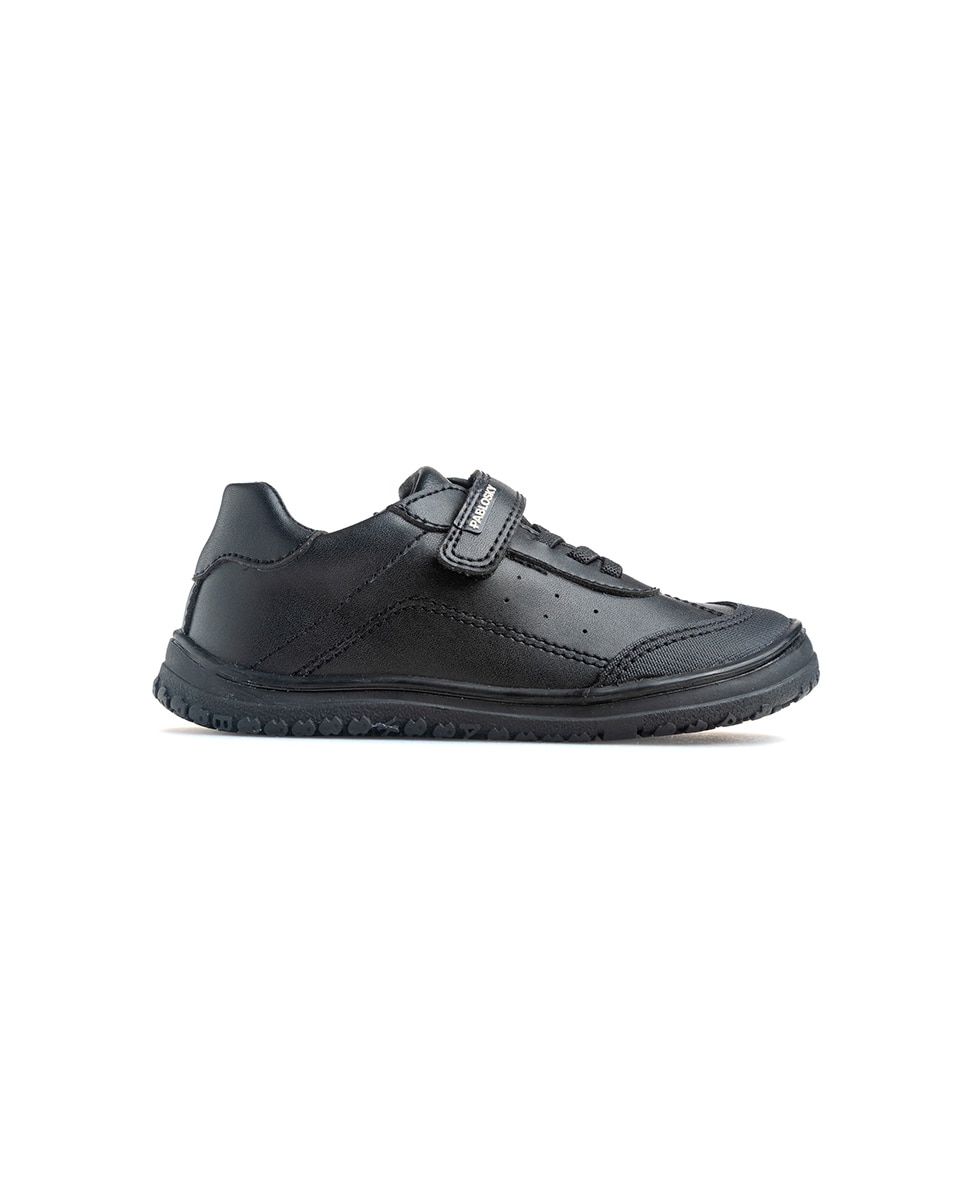 Mocassins Infantil Pablosky Barefoot com Velcro para a Escola Preto-9