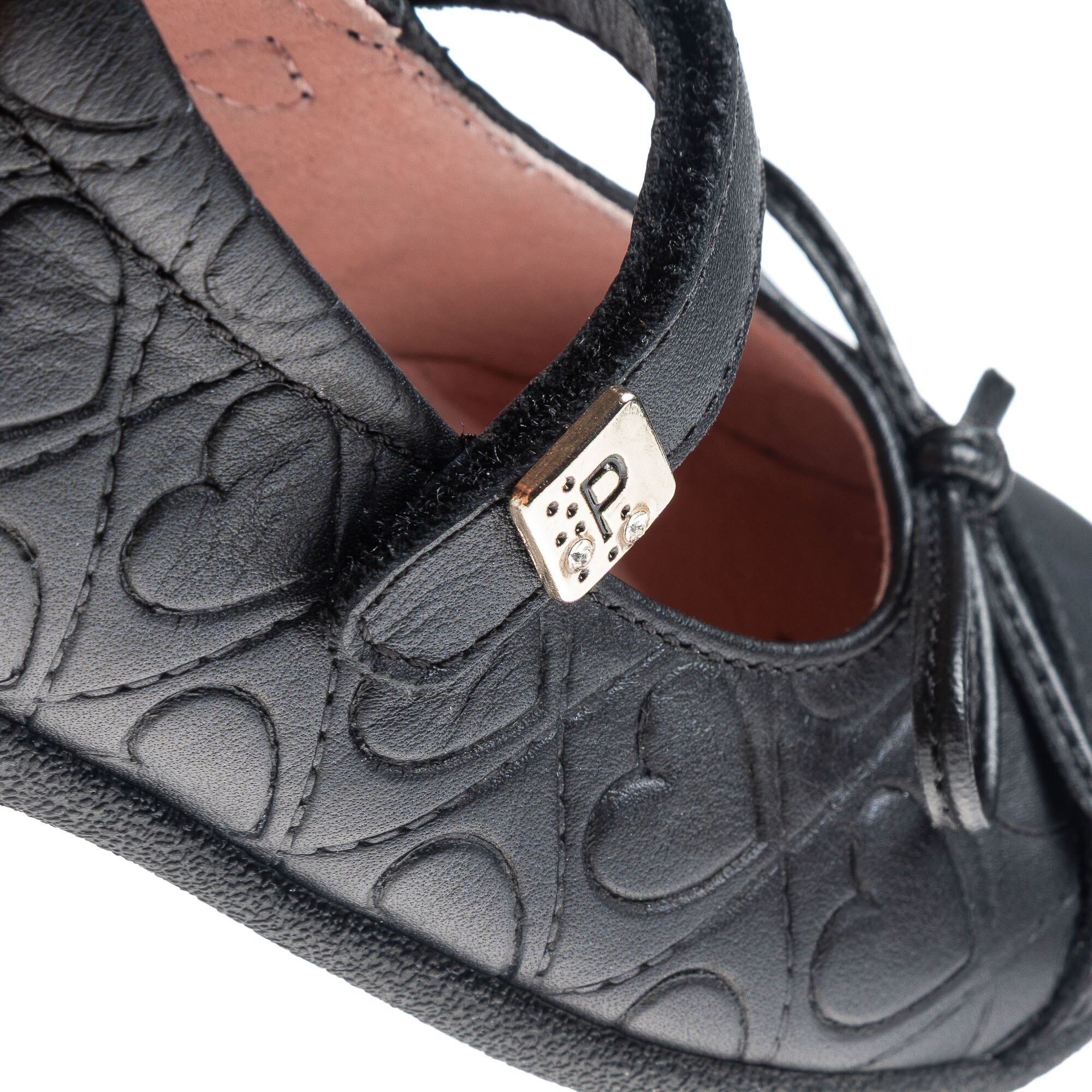 Sapatos de Presilha Infantil Pablosky de Pele com Velcro Preto-3