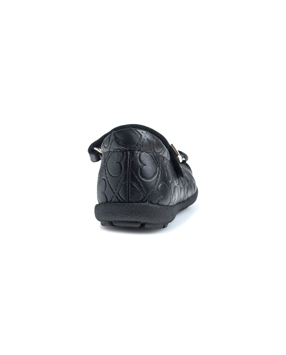 Sapatos de Presilha Infantil Pablosky de Pele com Velcro Preto-6