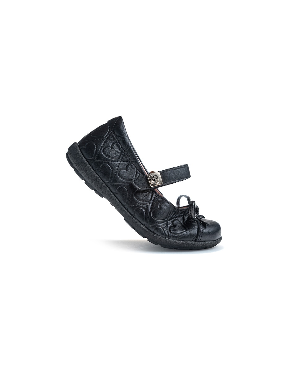 Sapatos de Presilha Infantil Pablosky de Pele com Velcro Preto-7