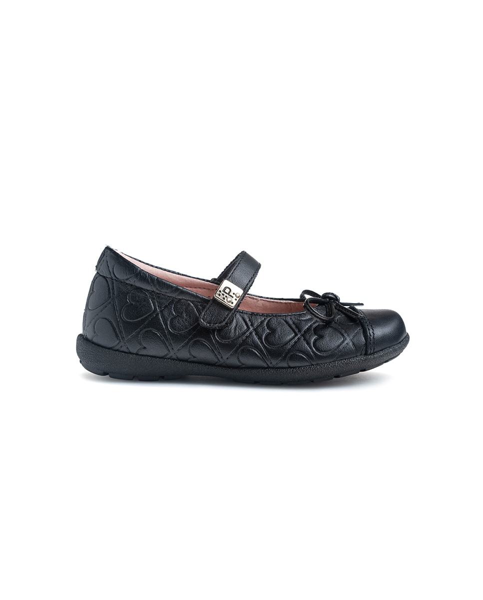 Sapatos de Presilha Infantil Pablosky de Pele com Velcro Preto-8