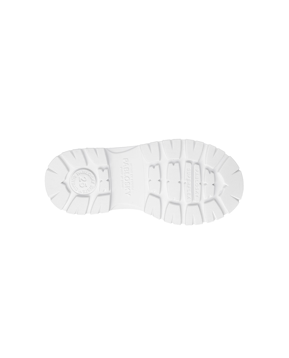 Botins Pablosky de Pele com Fecho Zip Branco-3