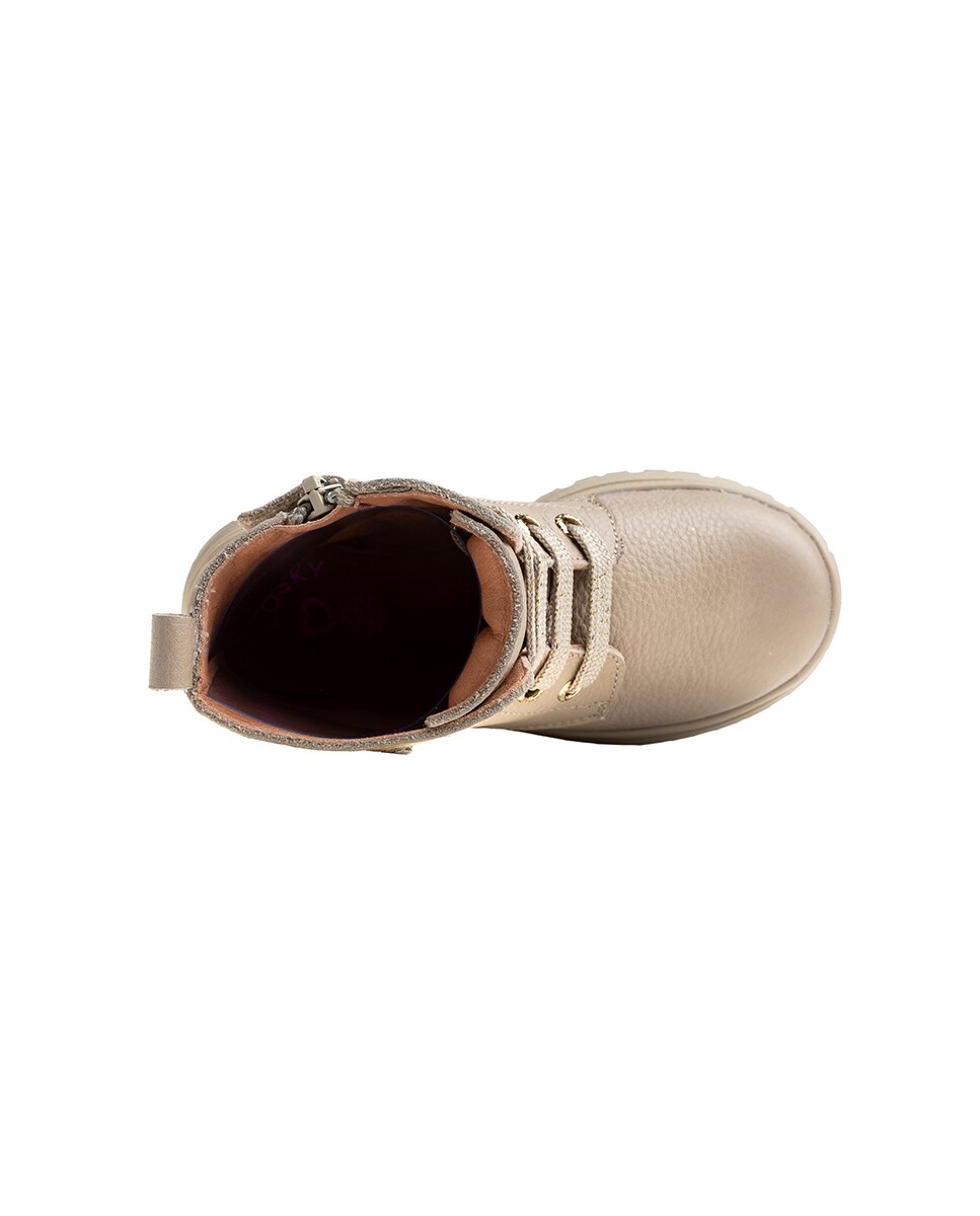 Botins Pablosky de Pele com Fecho Zip Natural-4