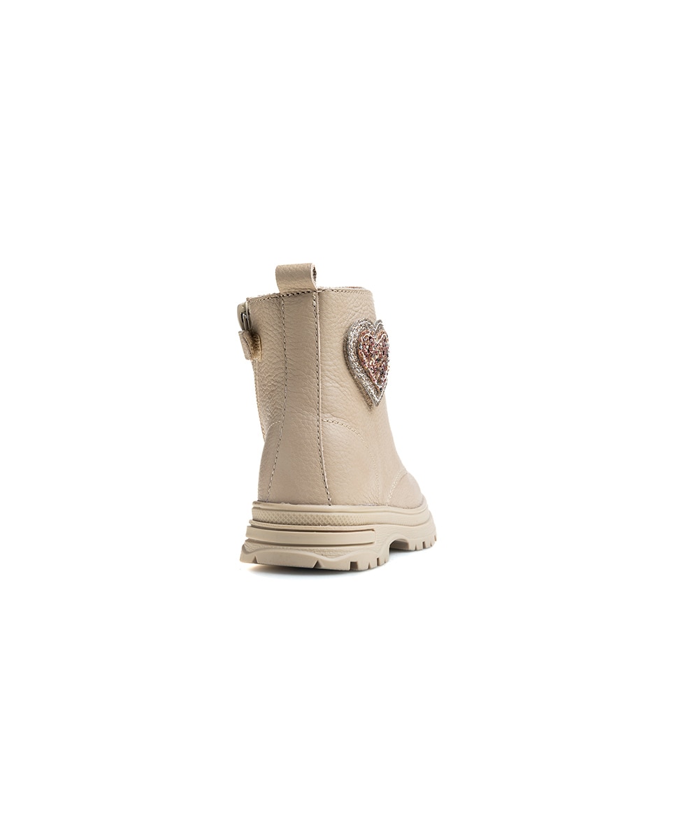 Botins Pablosky de Pele com Fecho Zip Natural-5