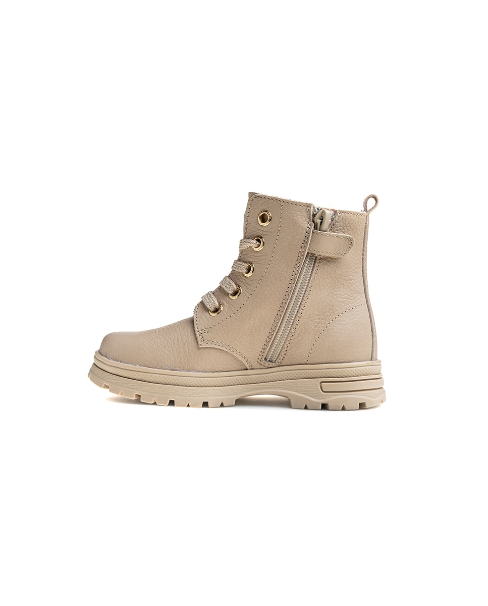 Botins Pablosky de Pele com Fecho Zip Natural-6