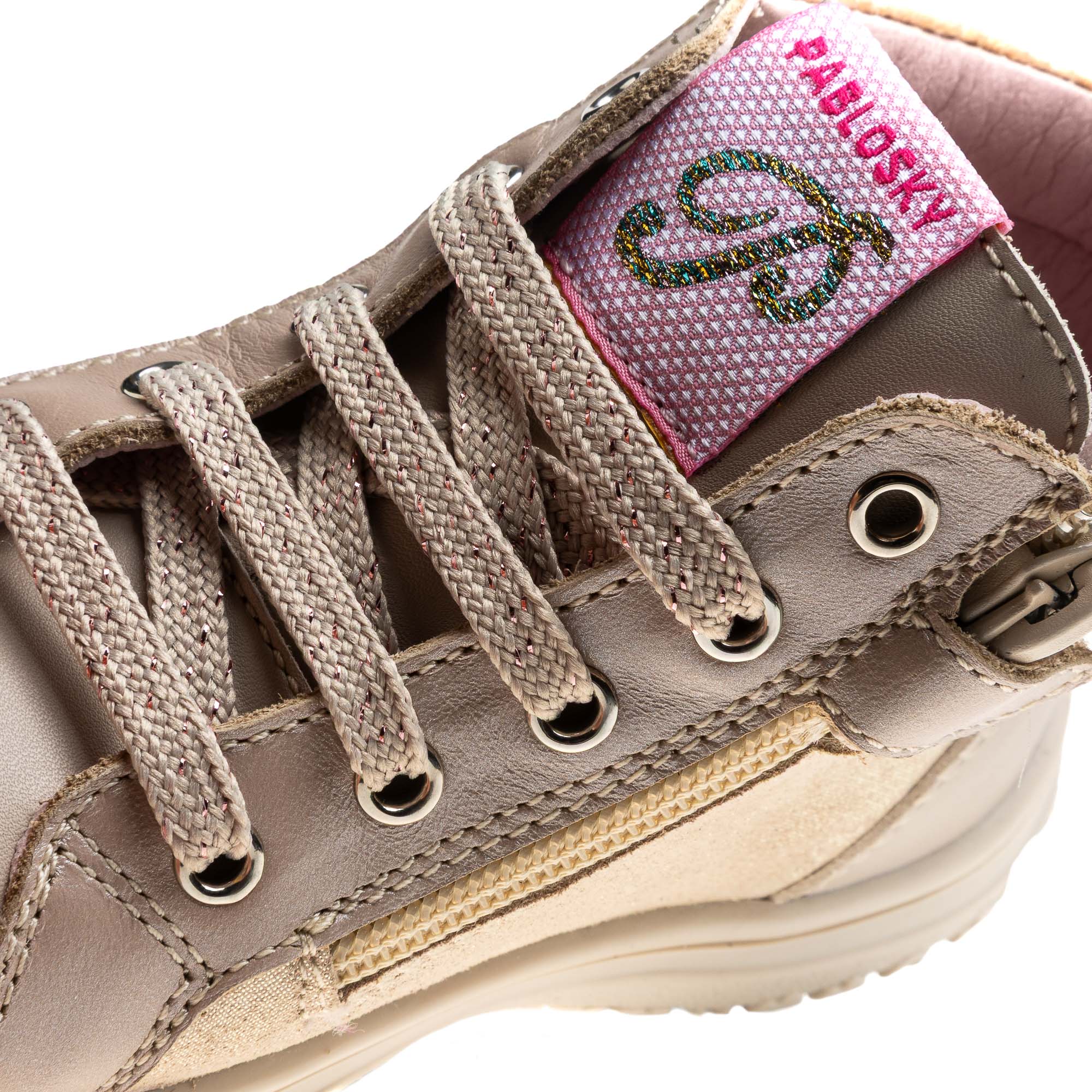 Botins Infantil Pablosky Barefoot com Fecho Zip Natural-3