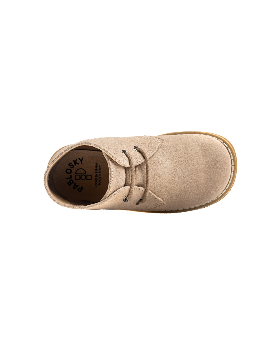 Botas Infantil Pablosky de Pele com Atacadores Natural-5