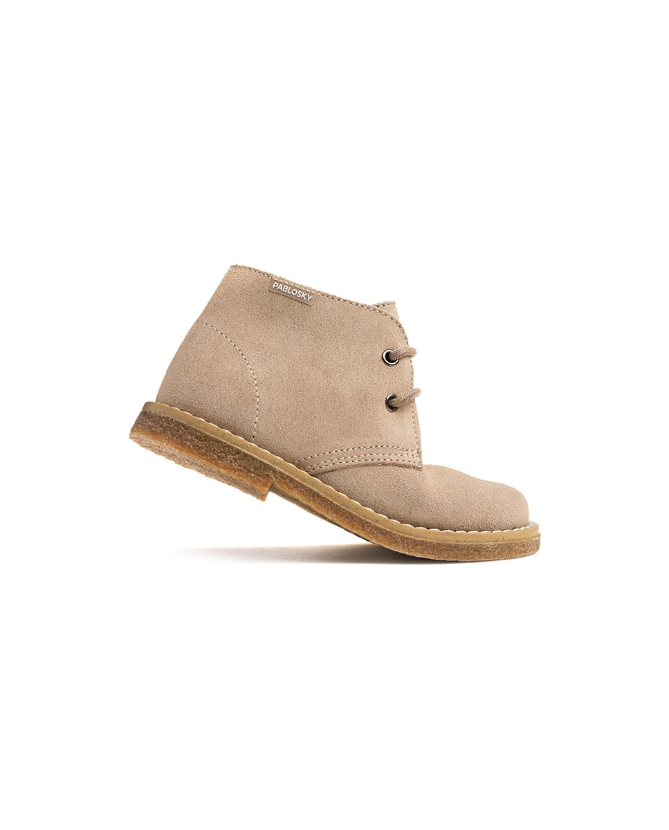 Botas Infantil Pablosky de Pele com Atacadores Natural-7