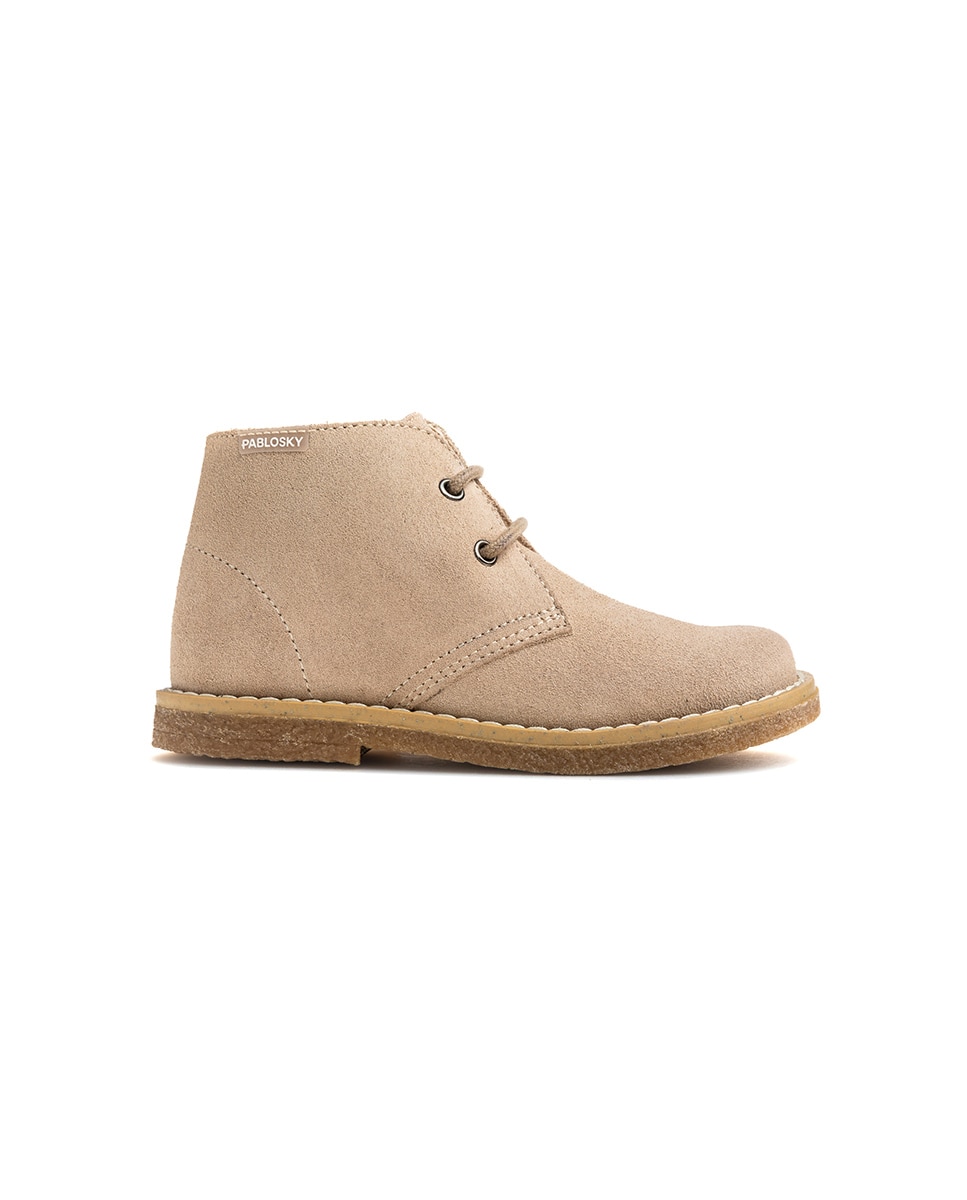 Botas Infantil Pablosky de Pele com Atacadores Natural-8