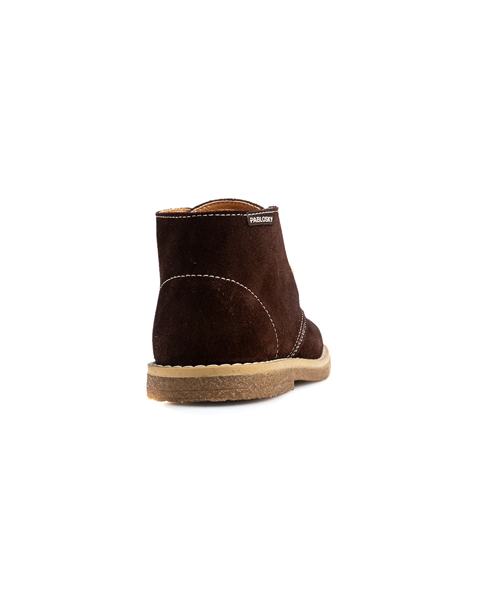Botas Infantil Pablosky de Pele com Atacadores Castanho-6