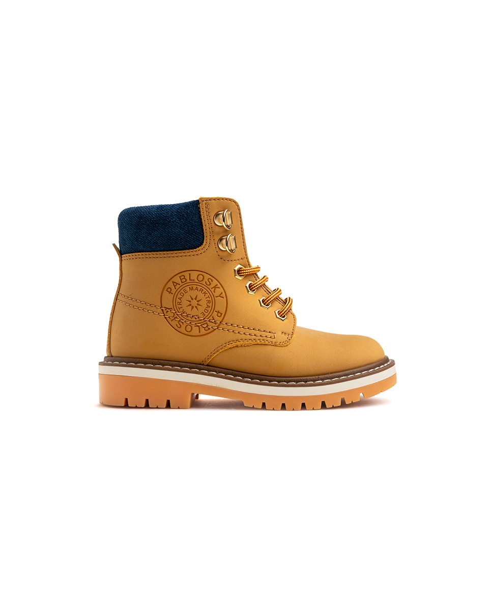 Botas Pablosky com Cordões Bege-7