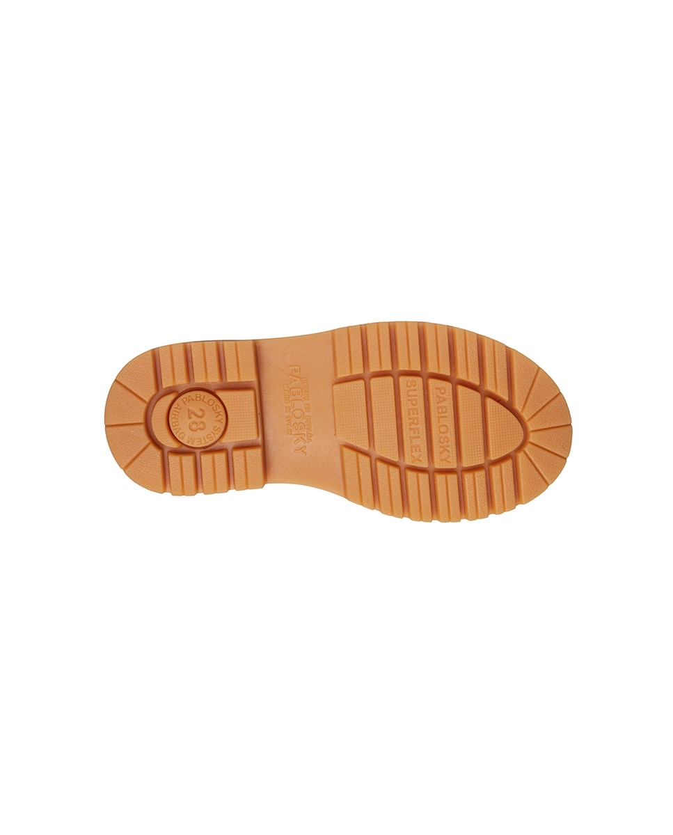 Botas Pablosky de Pele com Cordões Castanho-3