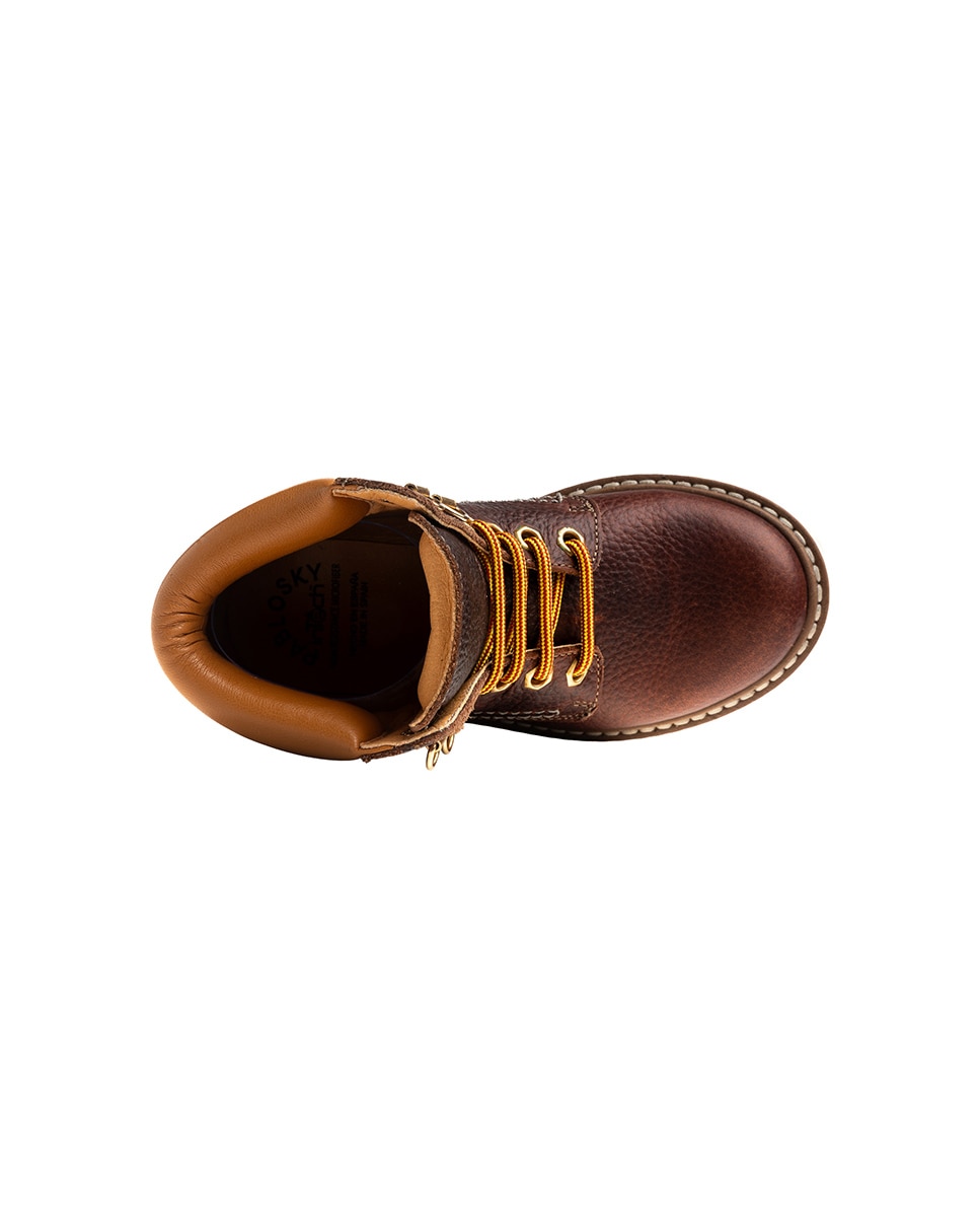 Botas Pablosky de Pele com Cordões Castanho-4